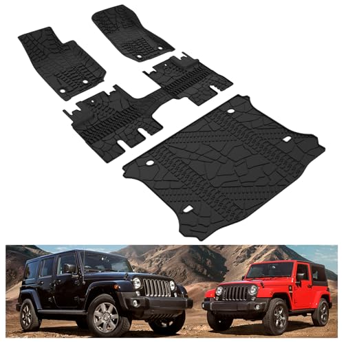 Image of Kiwi Master Floor Mats & Cargo Mat for 2014-2018 Jeep Wrangler JK 4-Door