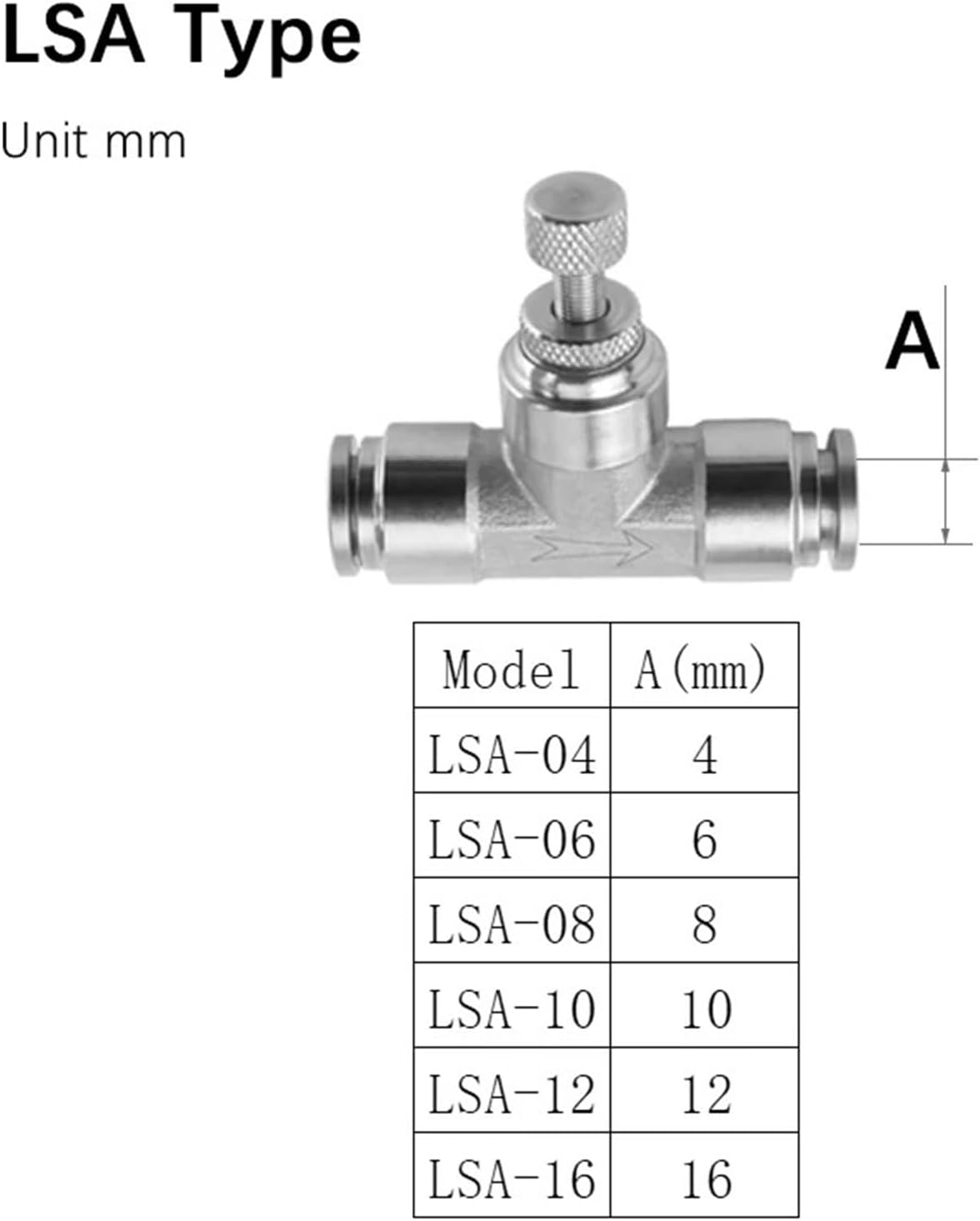 304 Stainless Steel Pneumatic Air Hose Fittings Metal Quick Release Coupling Pressure Fitting Pipe 1Pcs(LSA,4MM)