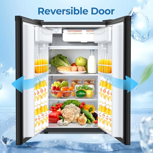 Image of Electactic Compact Refrigerator 4.4 cu.ft mini fridge with Water Dispenser, Single Door Refrigerator with Adjustable Temperature Settings, Low noise, for Bedroom, Office, Dorm Black