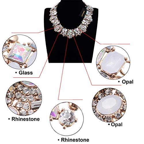 Crystal Rhinestone Statement Necklace, Vintage Chunky Chain Choker Collar Bib Statement Necklace Fashion Costume Jewelry Necklaces For Women… #TOP3