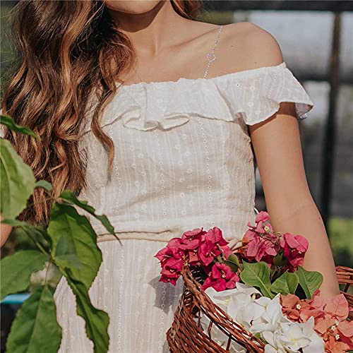 Decoration Rhinestone Bra Straps For Teens Girls Women Party Wedding Anti-Skid Pearl Straps Lace Flower Removable Crystal Flashing Row Bra Strap Clips Holder Set 10 Pack #TOP4