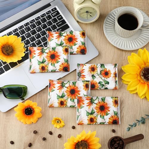 Image of Geyee 50 Pack Travel Tissue Packets Facial Paper Napkins, Sunflower