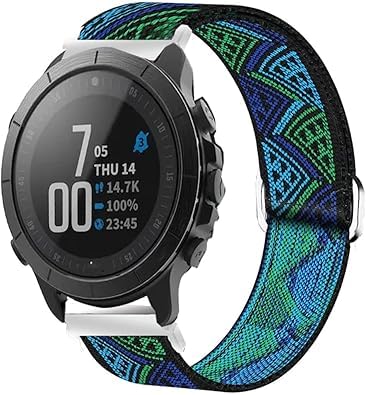 Blueshaweu for Wahoo ELEMNT Rival Smartwatch Band, Stretch Elastics Nylon Adjustable Replacement Strap Accessories for Men & Women Compatible with Wahoo ELEMNT Rival Smartwatch (Blueprint)