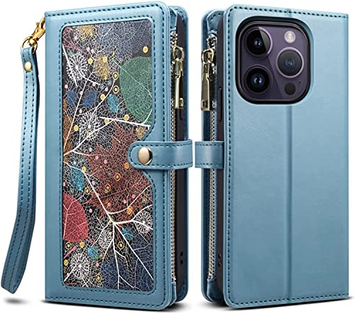 Étui pour iPhone 14 et 14 Pro Max avec coque de téléphone à rabat et dragonne