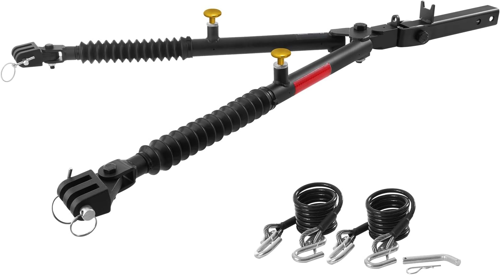 VEVOR Tow Bar, 10000 lbs Towing Capacity, Heavy Duty Alloy Car Tow Bars Fits 2-in Connector, 0-42 in Telescoping Towing Bar with Chain, Universal Vehicle Towing Bars for RV Car Trailer Truck