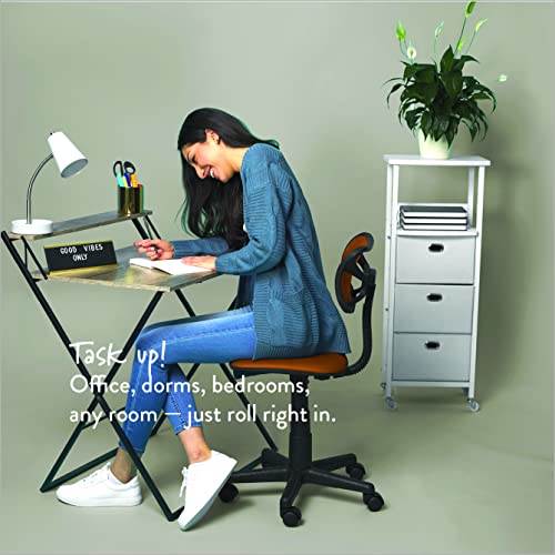 Urban Shop Swivel Mesh Chair, Orange 23D X 12W X 35H In #TOP5