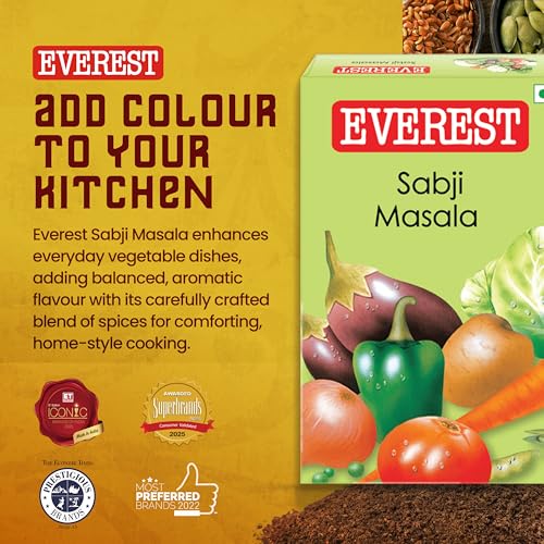 Image of Everest Sabji Masala - 100g | Subtle, Aromatic Blend for Flavourful Vegetable Curries | Balanced Spice Mix for Everyday Indian Sabzi & Home Cooking