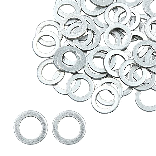 Image of X AUTOHAUX 50pcs Engine Oil Crush Washers Drain Plug Gasket 14mm ID 22mm OD | Universal, for Car, 14mm Inner Diameter, 22mm Outer Diameter
