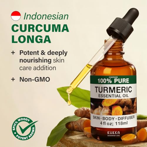 Image of 100% Pure Turmeric Oil - 4 Fl Oz Turmeric Essential Oil for Hair, Skin, Diffuser, Aromatherapy & DIY Soap Making Scent