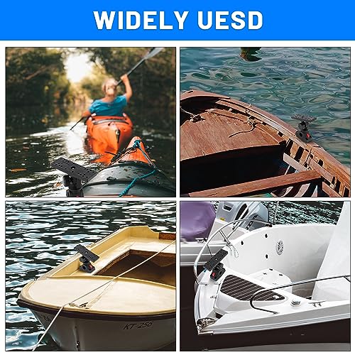 Image of Fish Finder Mounts for Boat, 360 Adjustable Fish Finder Mounting Brackets, Depth Finders Mount, Universal Marine Electronics Mounting Plate for Boat, Canoe, Kayak