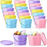Blushtier 20 Pack 1 Gallon Plastic Bucket with Lids and Handles Food Storage Bucket Containers Round Colorful Multipurpose Bucket for Ice Cream, Freezer, Kitchen, Drinks, Home, Art Craft Projects