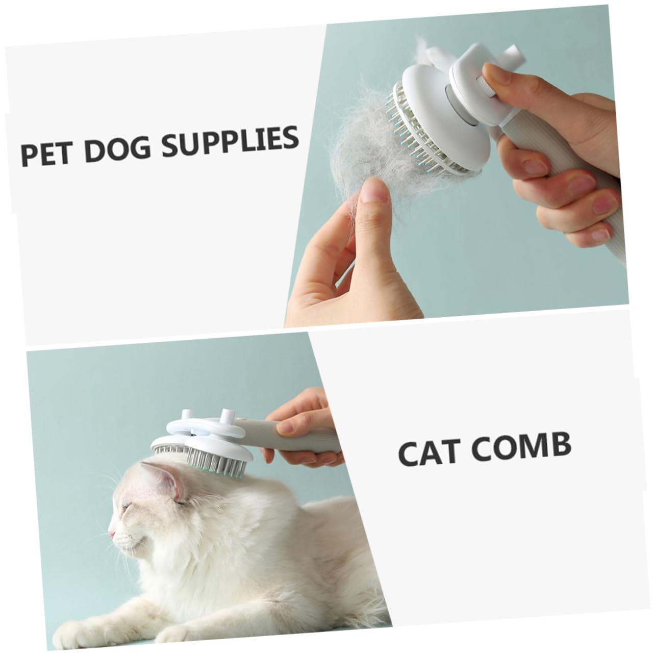 PET Grooming Comb for Cats and Dogs Deshedding Tool Stainless Steel Pins Portable Hair Cleaning Brush for Shedding Suitable for Sensitive Skin