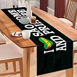 Camino de mesa I Love Sao Tomé y Príncipe, bandera nacional de Santo Tomé y Príncipe, decoración de mesa de comedor de temporada para interiores y exteriores, hogar, comedor, fiesta, 35,5 x 183,8 cm