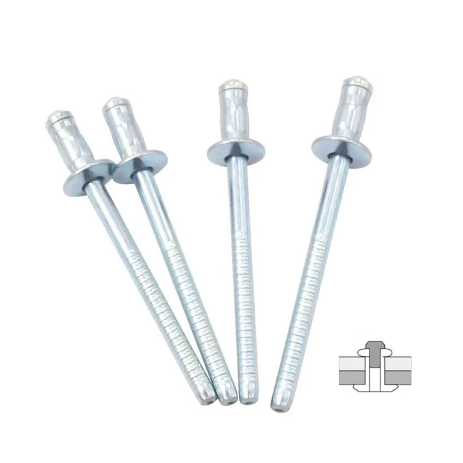 Nity aluminiowe, Nity zrywalne Łeb kopułkowy ze stali węglowej Opakowanie strukturalne po 30 szt. Lub 50 w różnych rozmiarach(50pcs,4.8x14 mm)