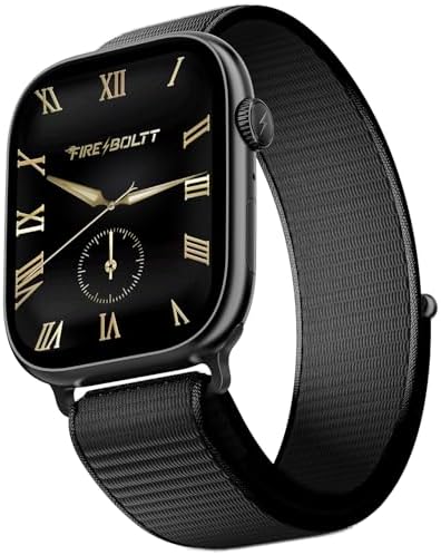 Fire-Boltt Ninja X Ring Smart Watch with 1.96โ Large Display, Bluetooth Calling, Wireless Charging, AI Voice Assistant, 500+ Watch Faces, Health Suite, Smart Watch for Man & Woman โ Black N