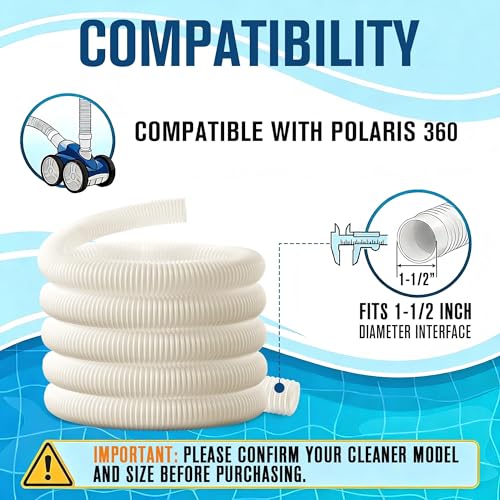 ElectricWise Pool Cleaner Parts, 6 FT 9-100-3102 Pool Cleaner Hoses, Hose Swivel 9-100-3002 and Hose Nut 9-100-3109 Compatible with Polaris 360, Complete Pools Cleaners Replacement Kit (3 Set) by ElectricWise - Image 2