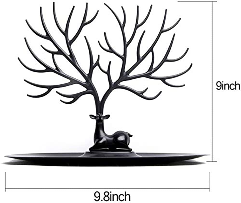 Artifii Tree Wall Key Holder - Self Adhesive Door Hook Hanger for Bags and Keys - Wooden Wall Mount Ring Holder for Home, Office, Shop (Black) 1