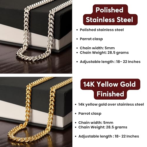 Jewelry To My Son, You Made Me Proud, Cuban Chain, Length Adjustable, Father Son Gift, Dad to Son Gift4