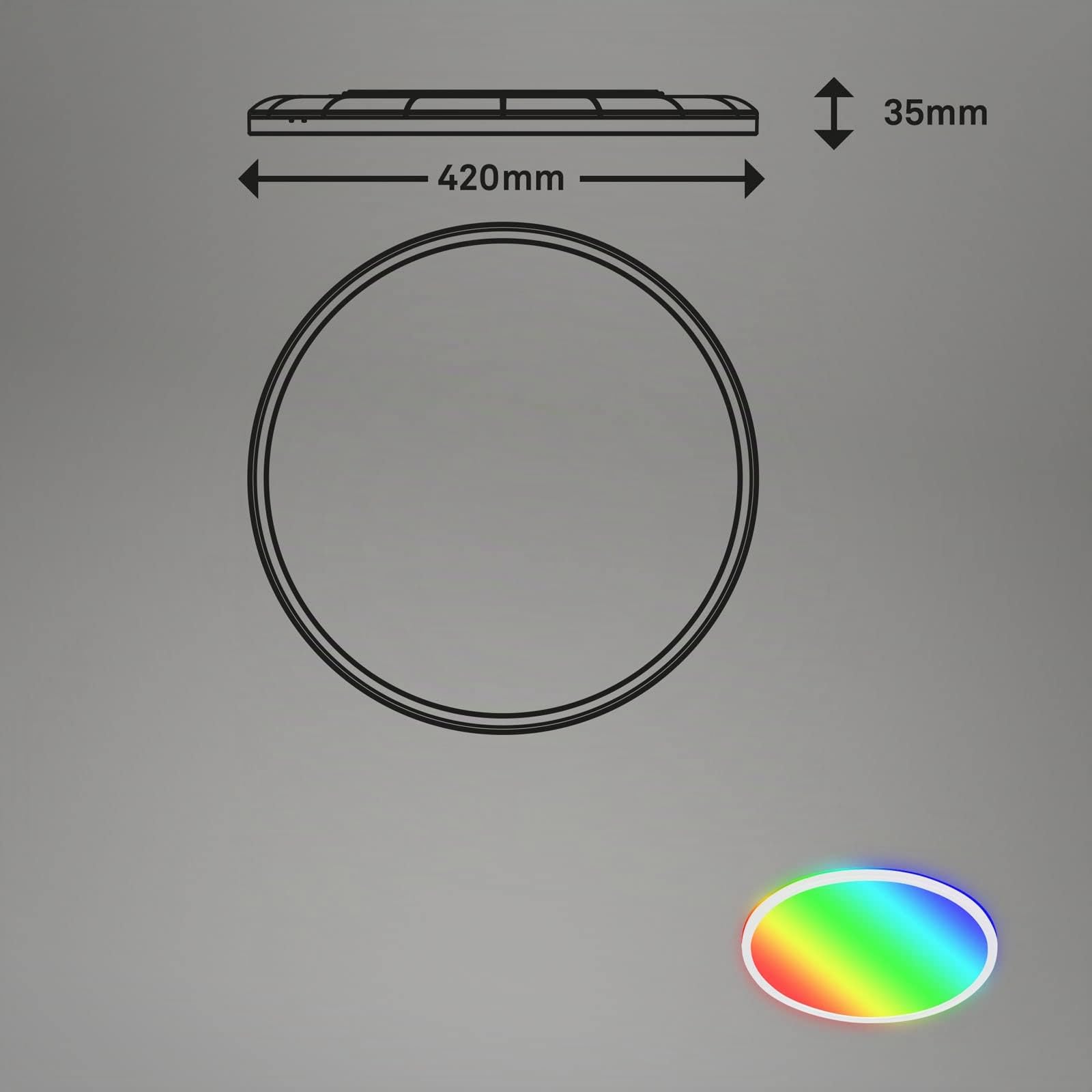 BRILONER - Plafoniera LED intelligente, colori brillanti RGB, effetto luce indiretta, luce bianca neutra, lampada da salotto WiFi, telecomando, controllo vocale