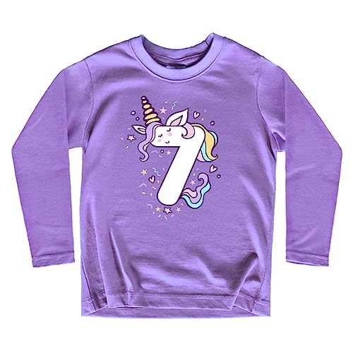 Image of Unicorn Birthday Shirts for Toddler Girls Outfit 7th 8th Shirt Seven Eight Year Old