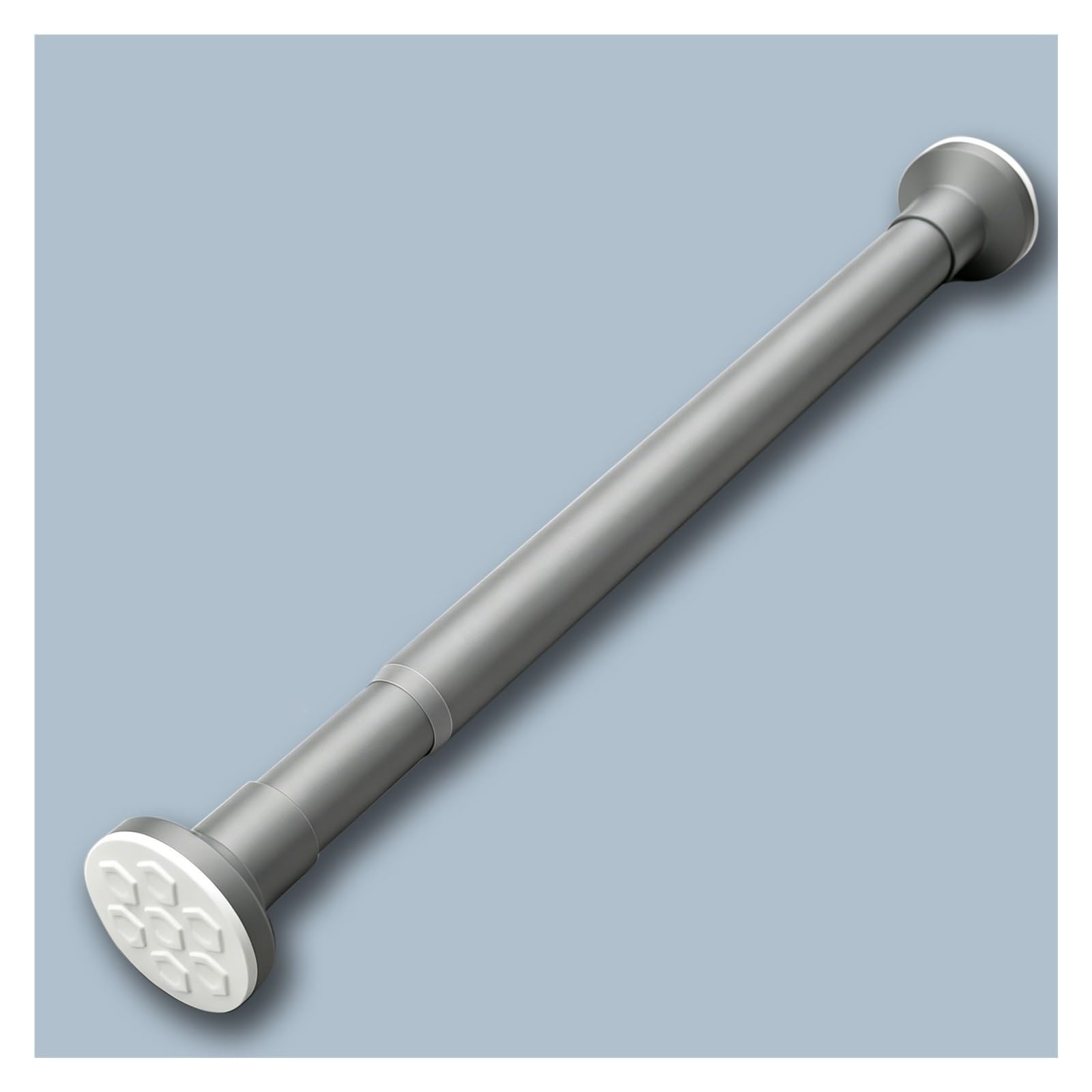 No Drill Wardrobe Rod, Carbon Steel Closet Rods with Anti-Slip Pads, Extendable & Adjustable Garment Bar for Cloakroom/Bathroom/Hanging Curtain(Gray,70-120cm(27.6-47.2in))