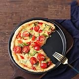 ARUP Round Pizza Pan Non-Stick Baking Tray Plate Pizza Tray Pizza Baking Tool for Microwave Oven Baking Tray Round Teflon Coated Carbon Steel