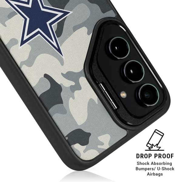 Skinit Kickstand Phone Case Compatible with Galaxy S25 Plus - Officially Licensed NFL Dallas Cowboys Camo Design