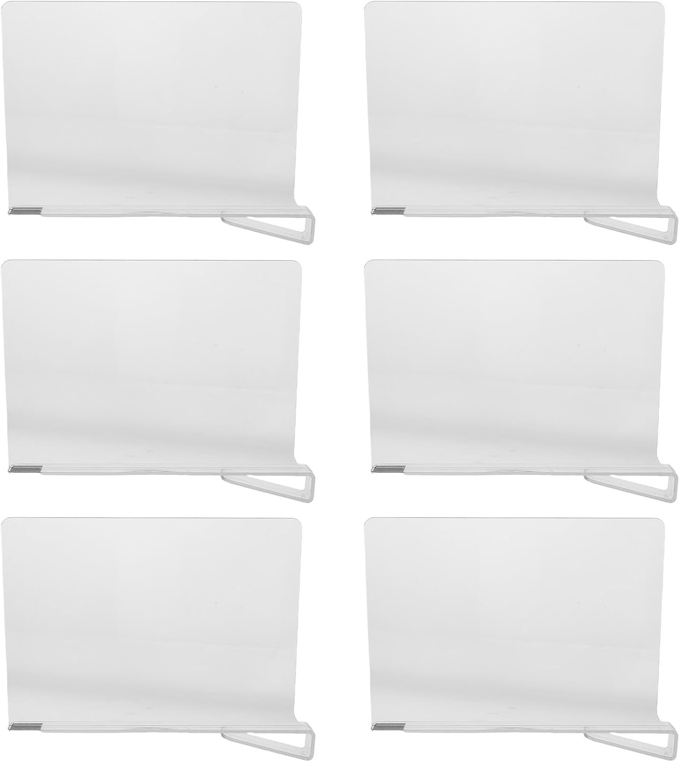 PRETYZOOM 6pcs Acrylic Wardrobe Shelf Dividers for Closet Organizers, Pet Material Clothes Partition Boards for Bedroom Storage and Home Organization