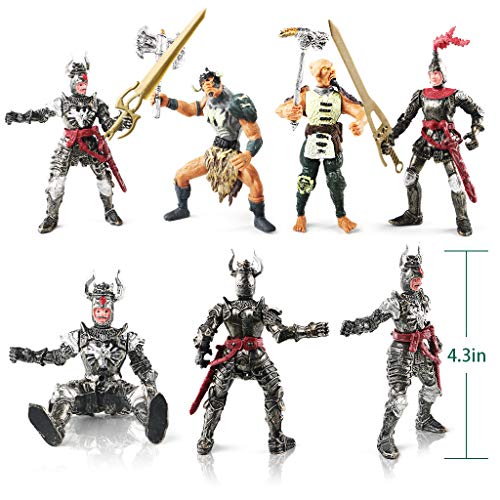 Bvrorere Knight and Orcs Warriors Action Figures Toys Soldiers Playset with Military Weapons Accessories for Kids Boys Girls,8PCS,Best Age 6 7 8 9 10 - Thumbnail 2