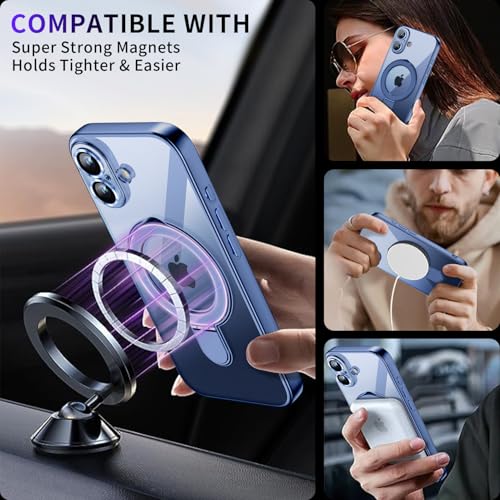 Image of Magnetic for iPhone 17 Case with Invisible Stand[Compatible with MagSafe][Full Camera Lens Protector][Military Drop Protection] Shockproof Not Yellowing Clear Slim Soft for Women Men