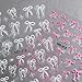 3D Bow Nail Stickers - White & Pink Bows, Cute Christmas & Halloween Nail Art Decals - DIY 3Pcs