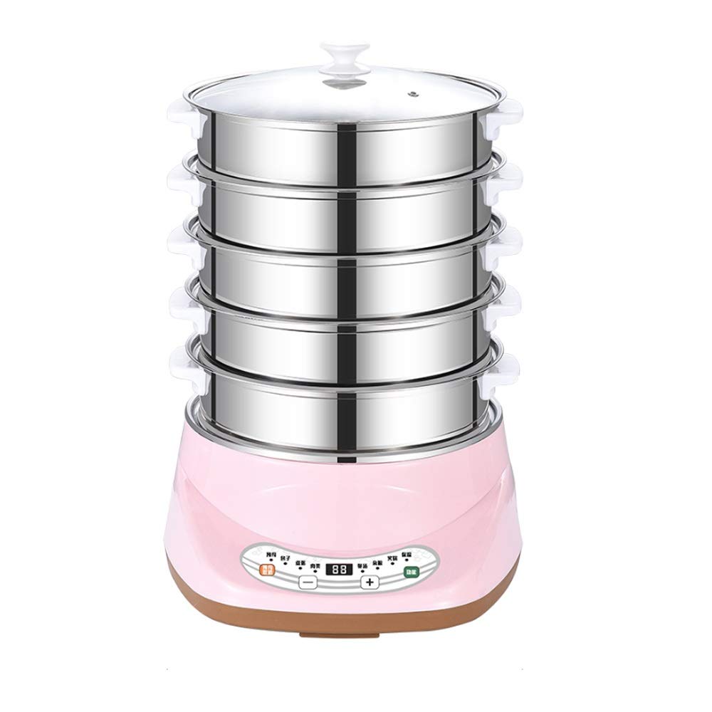 Vaporera eléctrica for el hogar, multifunción, Apagado automático, vaporera de Acero Inoxidable, vaporera temporizada, vaporera for Alimentos