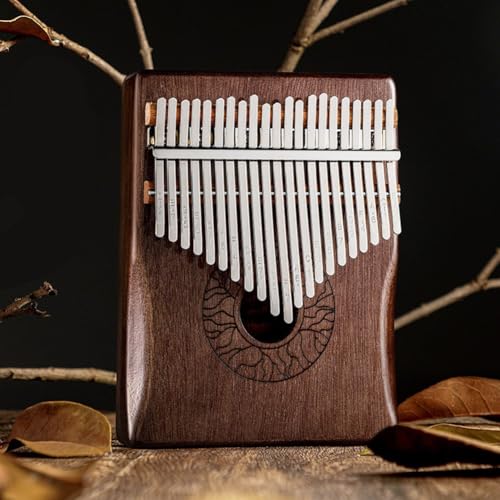 livre Kalimba en acajou avec 21 touches et accessoires d'accordage, instrument de musique parfait pour les débutants (marron)