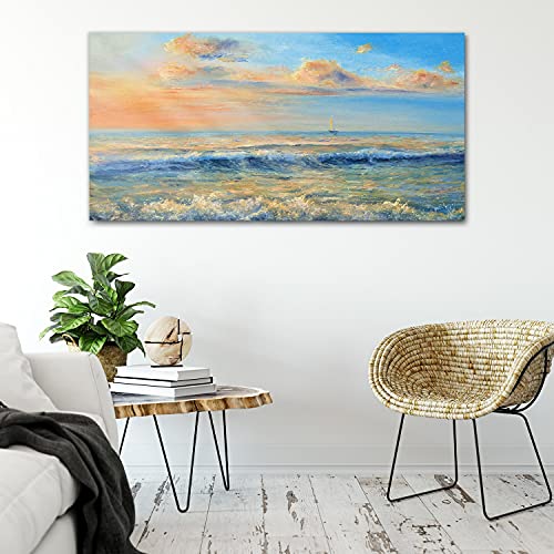 Tableau acrylique beach coast waves 100x50cm pour décoration murale - 4