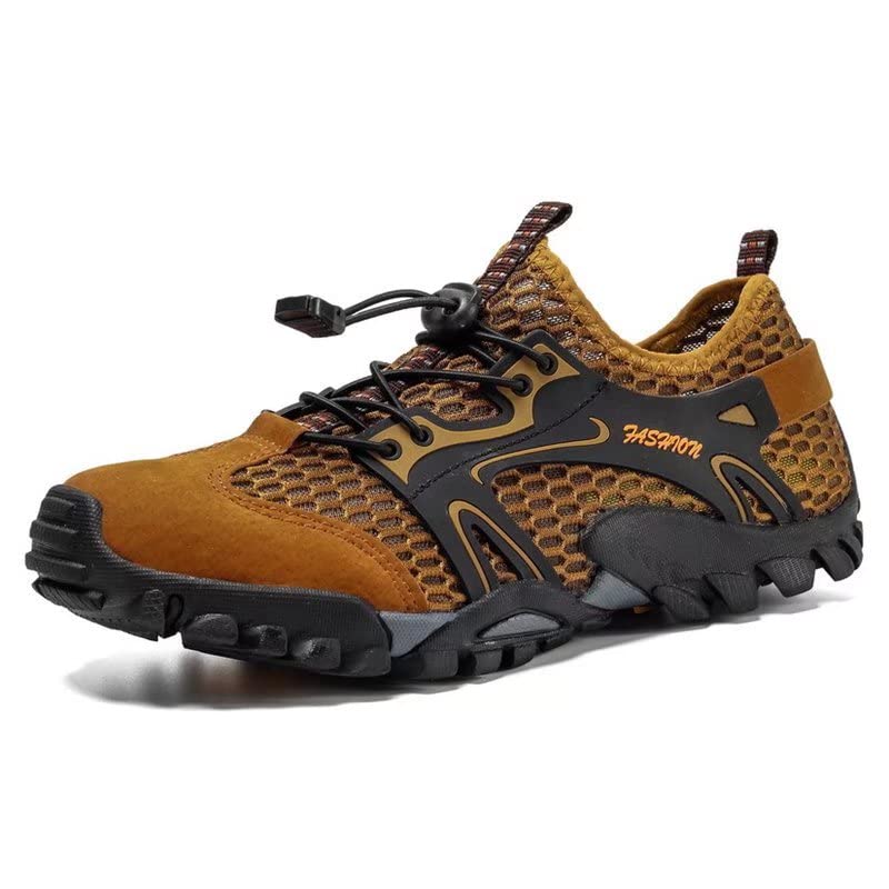 Zonkacen Unisex Young Fashion Anti Collision Toe Anti Slip Summer Outdoor Hiking Shoes for Field Forest Cycling Diving Surfing Wading Camping Mountain Brown 6.5 Men/8 Women