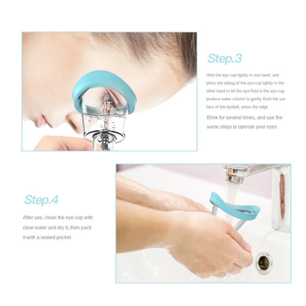 Nagoyuki Vasos de Silicona Suave para Lavado de Ojos Limpiador de Ojos Vasos de Enjuague Vasos de BañO Reutilizables para Lavado de Ojos
