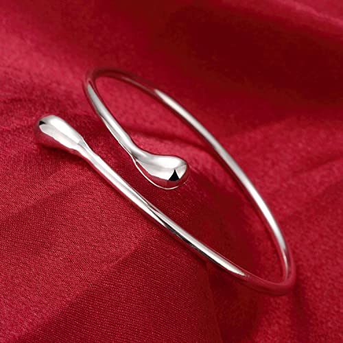 Handmade Bracelet for Women 925 Sterling Silver Open Bangle Bracelet with Gift Box Valentine's Day Gift3