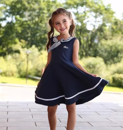 Baby Toddler Girl's Nautical Dress Cap Sleeve Sailor Uniform Dress for Girl 6M-3 Years4