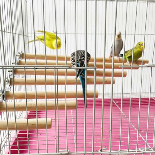 Image of 7 PCS Natural Parrot Perch Bird Stand Fork Parakeet Climbing Standing Branches Toy for Small Lovebirds Budgies Cockatiels