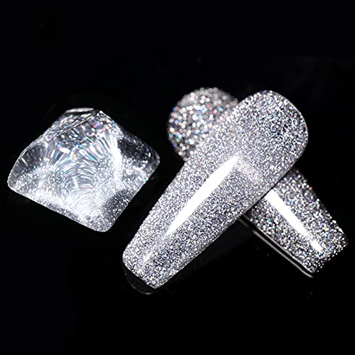UR SUGAR 7,5ML UV Nagellack Glitzer Silber Shellac Holographisch Leuchtenden Diamant Gelnägel Reflective Glitter Gel… – Bild 8