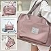 Large Capacity Folding Travel Bag, Lightweight Waterproof Luggage Bag, Expandable Travel Duffel Bag, Dry Wet Separated Gym Tote Bag, Weekender Overnight Bags for Women and Man (Pink)