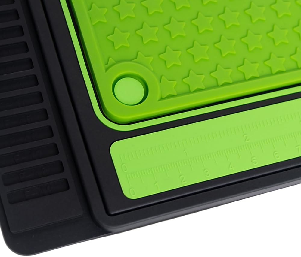 Magnetic Silicone Fly Tying Mat, Storage Tools and Hooks,Tying Material and Bead Measuring Guide Fly Fishing Tying Organizer