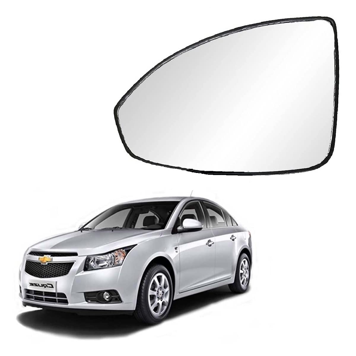 OVRM Side View Mirror Glass/Sub Mirror Plate compatible with Cheverolet Cruze 2009-2015 Year Model (LEFT PASSENGER SIDE)
