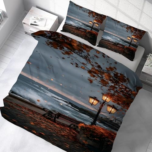 Literie douce en microfibre 220 x 240 avec fermeture éclair et taies 65x65 cm