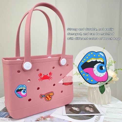 Image of Lckaey Rubber Beach Bag Accessories-PVC Rubber Totes organizer Sport Charms- for Purse Bogg Inserts