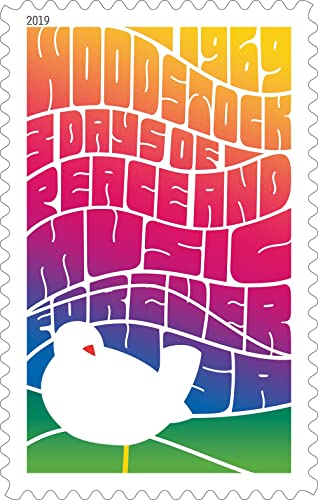 Woodstock comemorativo do 50º aniversário da feira de música e arte de Woodstock com 20 selos postai