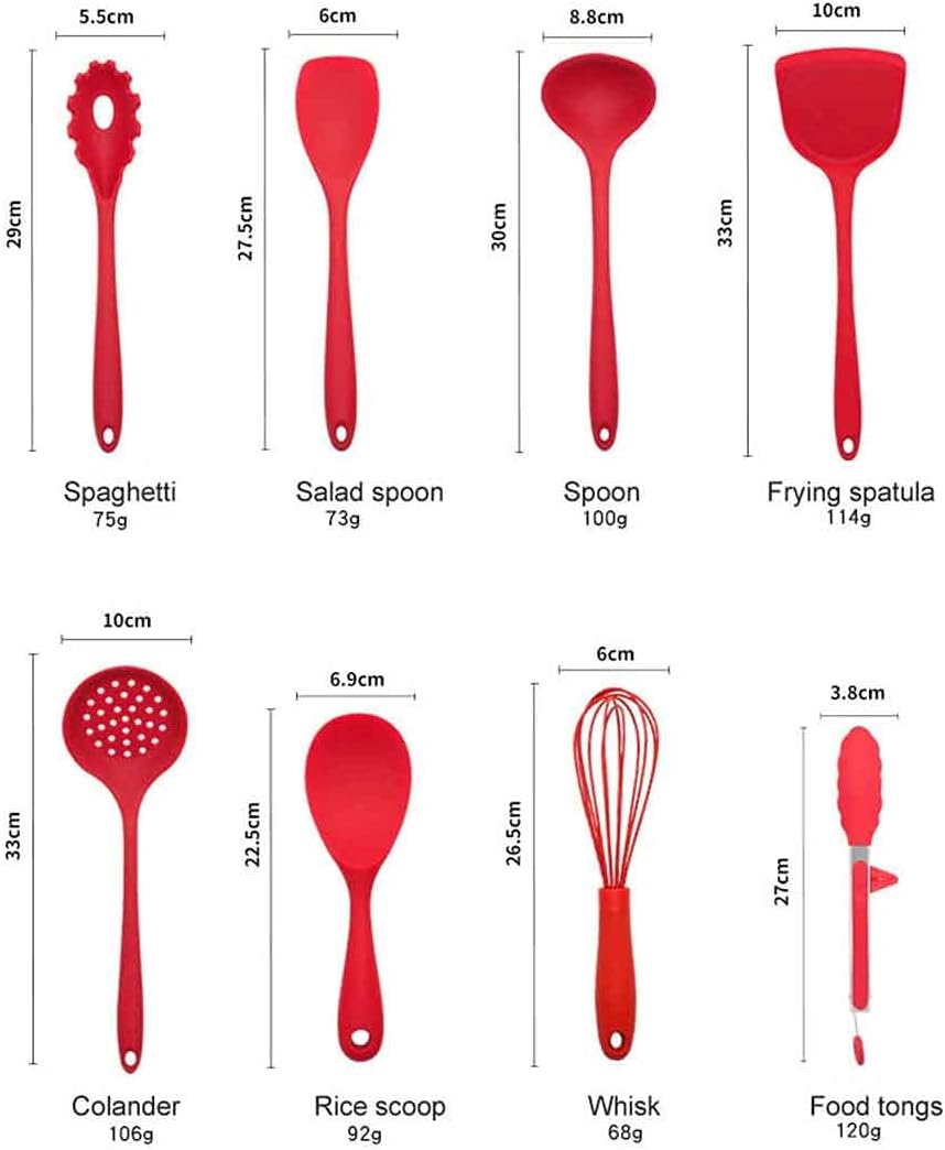 Silicone Cooking Tools Set Kitchen Utensils Heat-Resistant Nonstick Spatula Shovel Soup Spoon