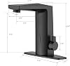 Automatic Sensor Touchless Bathroom Sink Faucet Hands-Free Bathroom Faucet with Control Box and Temperature Mixer, Easy Installation (Black)
