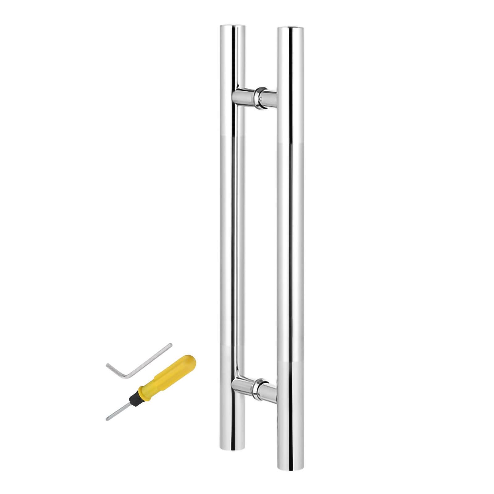 Tirador de puerta de acero inoxidable， Con herrajes de 60/80/100/120 cm de largo, herrajes for puertas corredizas de madera o vidrio, 5 opciones de color, plateado, 6 tamaños
