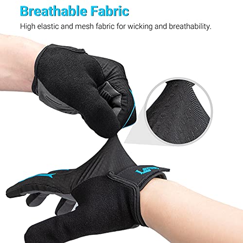 Lerway Cycling Gloves Mountain Bike Gloves: Touch Screen Full Finger Gloves Lightweight Mtb Bicycle Gloves For Men Women Breathable Anti-Skid Shock-Absorbing Padded Gloves For Biking Running Black M #TOP4
